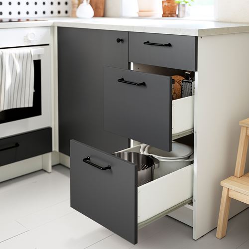 IKEA - KNOXHULT, base cabinet with drawers, dark grey, 40 cm