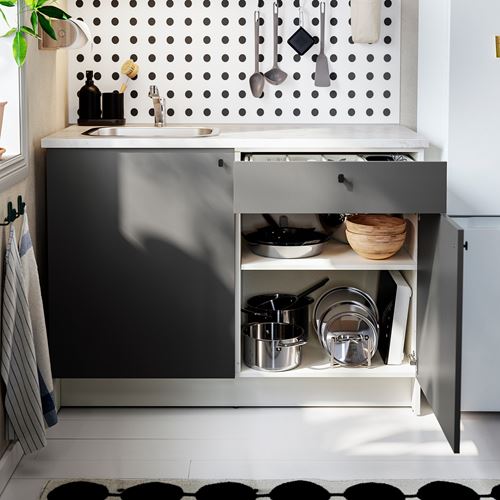 IKEA - KNOXHULT, kitchen storage combination, dark grey, 120x61x220 cm