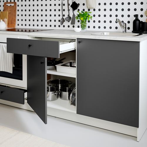 IKEA - KNOXHULT, corner kitchen storage combination, dark grey