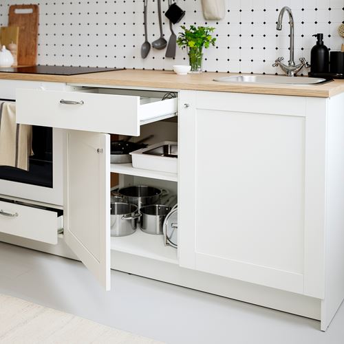 IKEA - KNOXHULT, köşe mutfak dolabı kombinasyonu, dekoratif beyaz
