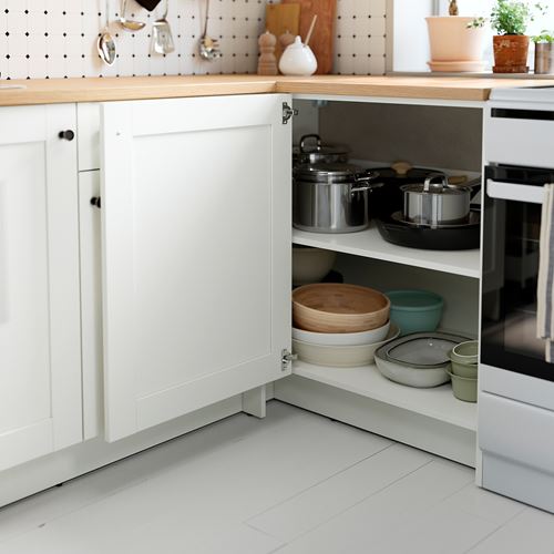 IKEA - KNOXHULT, köşe mutfak dolabı kombinasyonu, dekoratif beyaz