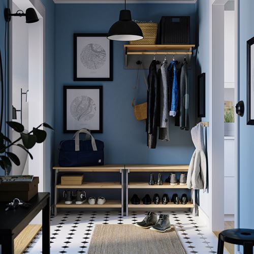 IKEA - KALLSÖ, bench with shoe storage, grey, 80x38x56 cm