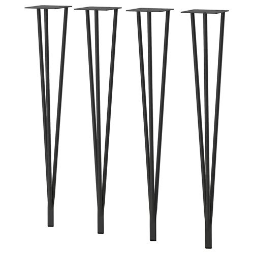 IKEA - SKALSTA, yemek masası ayağı, tel ayaklı siyah-gri, 70 cm