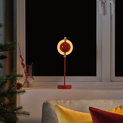 IKEA - STRALA, LED'li dekoratif aydınlatma, kırmızı, 39 cm