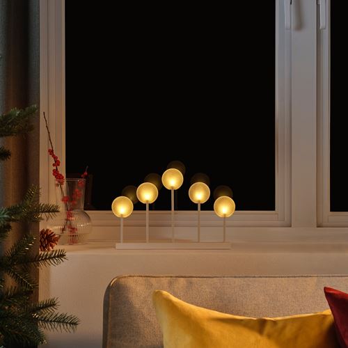 IKEA - STRALA, LED'li şamdan, beyaz, 20x29 cm