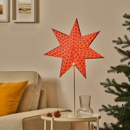 IKEA - STRALA, abajur başlığı, pembe-yeşil, 48 cm