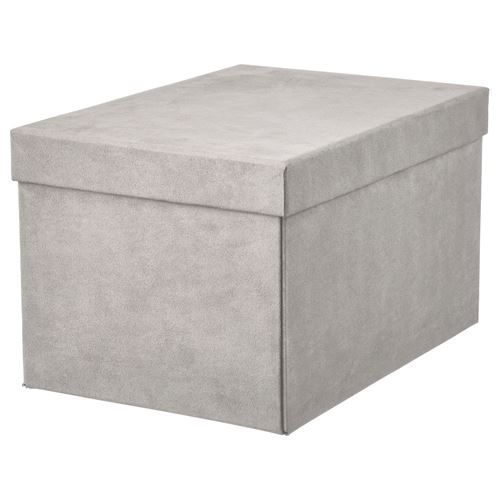 IKEA - GJATTA, box with lid, light grey, 18x25x15 cm
