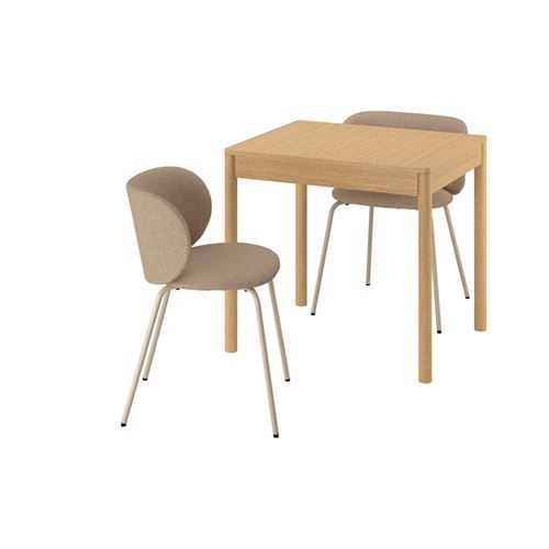 IKEA - TONSTAD/KRYLBO, mutfak masası takımı, meşe kaplama-Tonerud koyu bej, 2 sandalyeli
