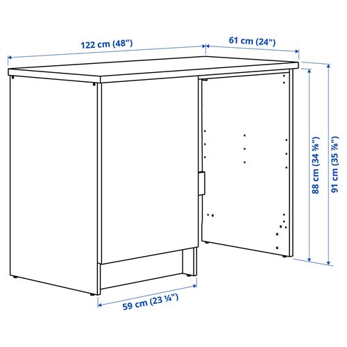 IKEA - KNOXHULT, kapaklı ve nişli alt dolap, dekoratif beyaz, 120x61x91 cm