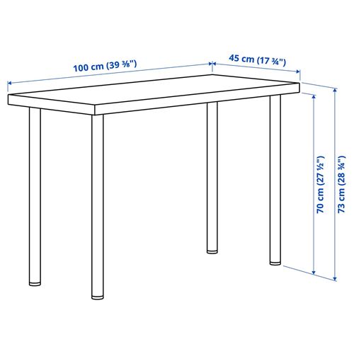 IKEA - LINNMON/ADILS, çalışma masası, beyaz, 100x45 cm
