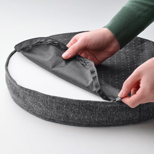 IKEA - AKERVINDEFLY, sandalye minderi, koyu gri, 38 cm