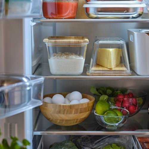 IKEA - IKEA 365+, glass food container with lid, glass/bamboo, 1,8 l