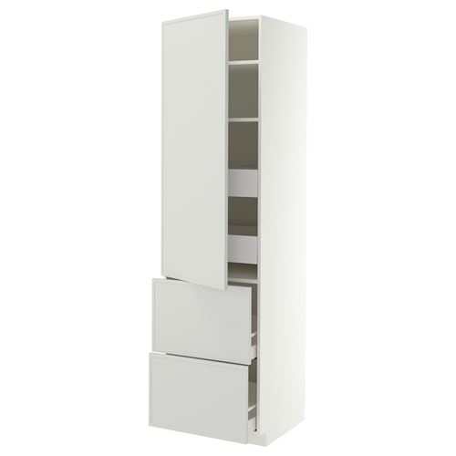 IKEA - METOD/MAXIMERA, kitchen high cabinet, ASPUDDEN light grey, 60x60x220 cm