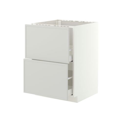 IKEA - METOD/MAXIMERA, sink cabinet, ASPUDDEN light grey, 60x60 cm