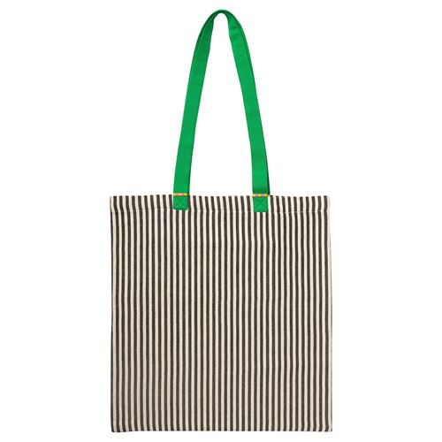 IKEA - MAVINN, storage bag, green-white-black handwoven