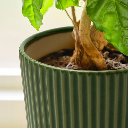 IKEA - MAVINN, seramik saksı, yeşil-kum