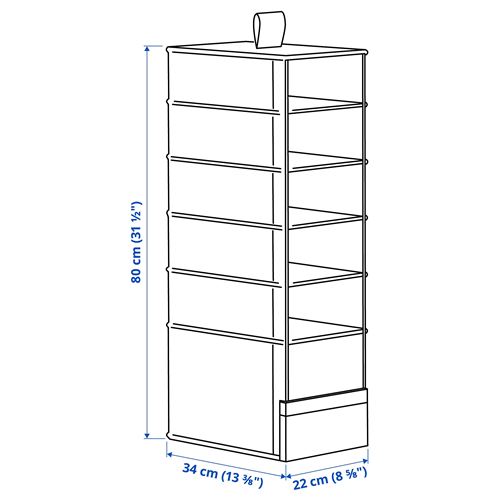 IKEA - PURRPINGLA, storage with compartments, beige, 22x34x80 cm