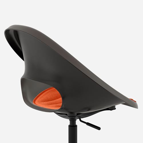 IKEA - ELDBERGET/MALSKAR, çalışma sandalyesi, koyu gri-turuncu