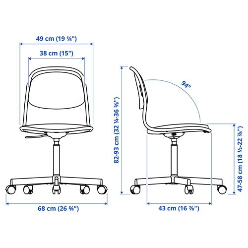 IKEA - ÖRFJALL, office chair, white/vissle green