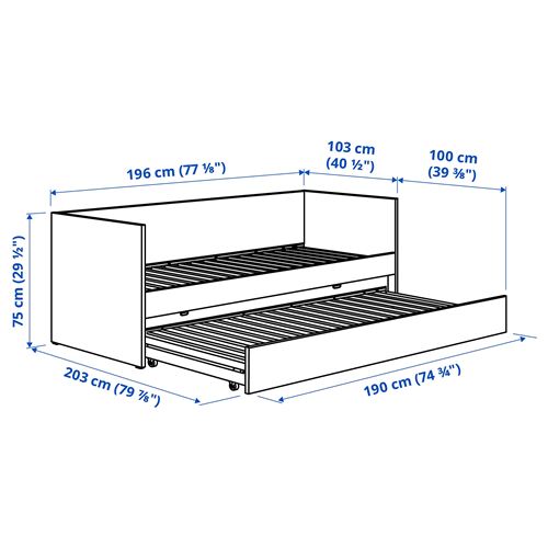 IKEA - VIHALS, divan, beyaz, 80x200 cm