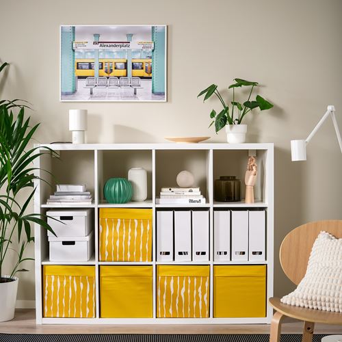 Ikea DRÖNA Scatola In Tessuto 33x38x33 Cm, Beige Pois, Per Scaffale KALLAX