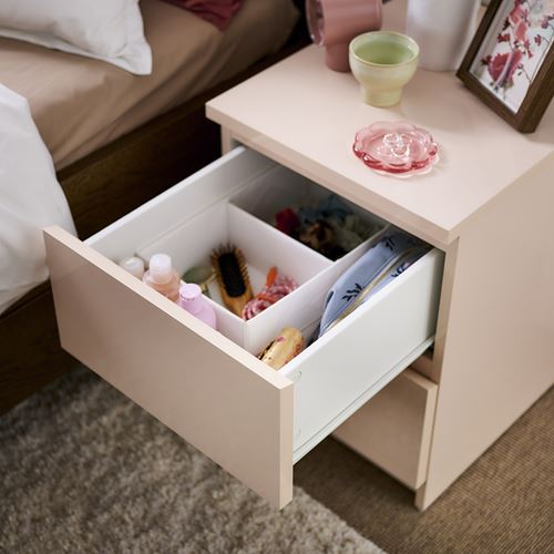 IKEA - MALM, bedside table, light orange-high-gloss, 40x55 cm