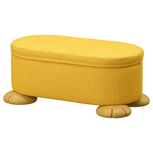 IKEA - GREJSIMOJS, depolamalı puf, sarı, 24x57x32 cm