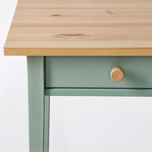 IKEA - HEMNES, komodin, gri-yeşil-açık kahverengi boyalı, 46x35 cm
