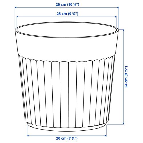 IKEA - FRAKENVAXT, alüminyum saksı, parlak koyu yeşil, 24 cm