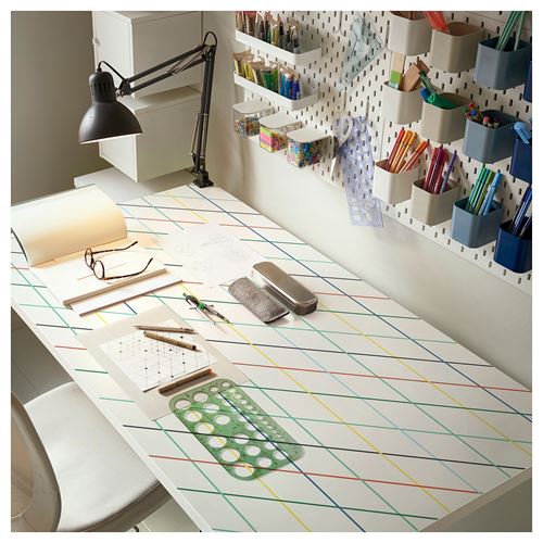 IKEA - LAGKAPTEN, desk table top, white/multicolour, 120x60 cm