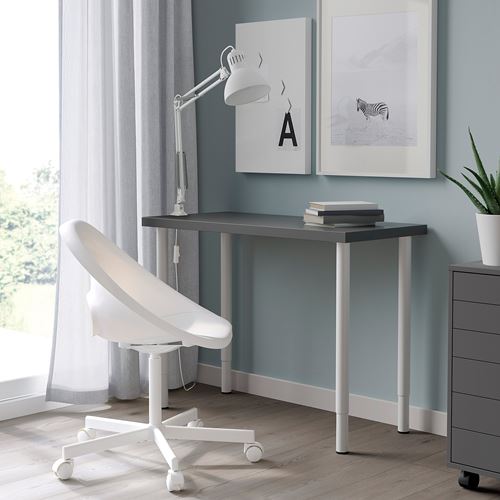 IKEA - LINNMON, table top, dark grey, 100x45 cm