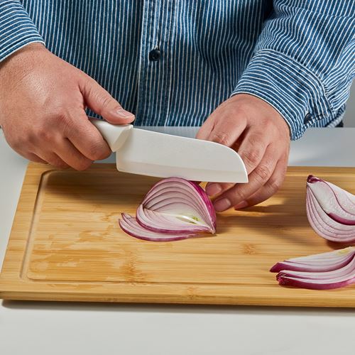 IKEA - HACKIG, knife set, ceramic white-beige