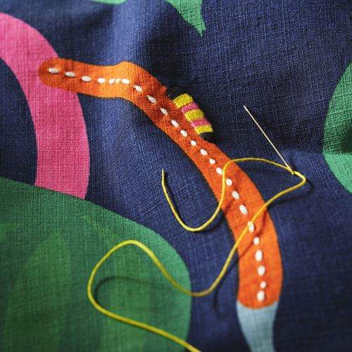 IKEA - MAVINN, kırlent kılıfı, mavi-yeşil, 50x50 cm