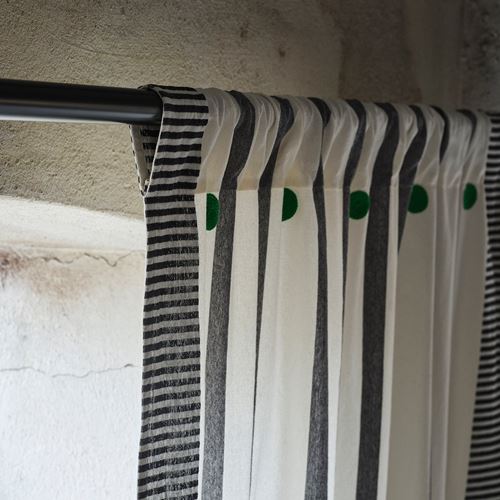 IKEA - MAVINN, background curtain, 1 pair, stripe green, 110x300 cm