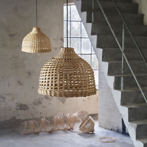 IKEA - MAVINN, sarkıt lamba abajur başlığı, muz lifi, 35 cm