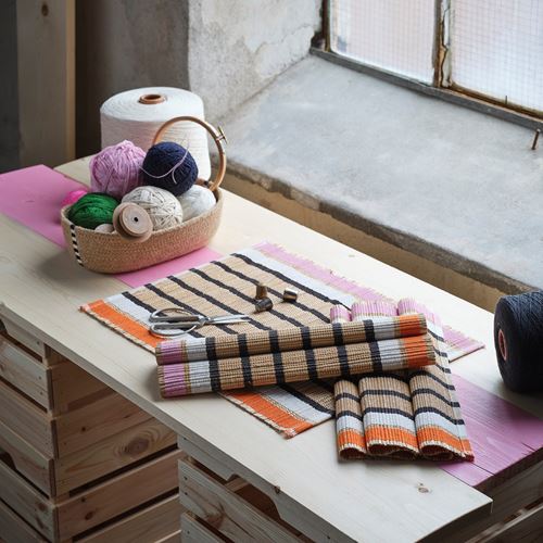 IKEA - MAVINN, amerikan servis, muz lifi-şerit deseni, 35x45 cm