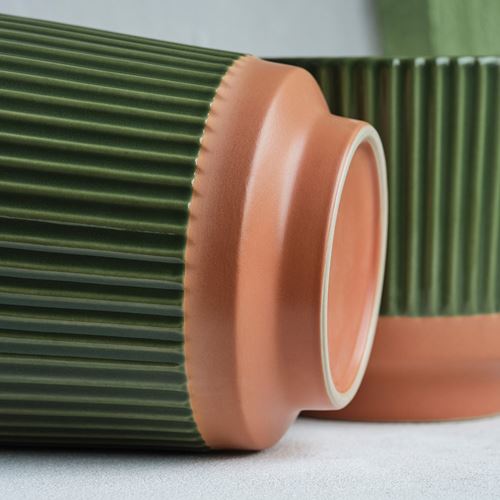 IKEA - MAVINN, seramik saksı, yeşil-kum