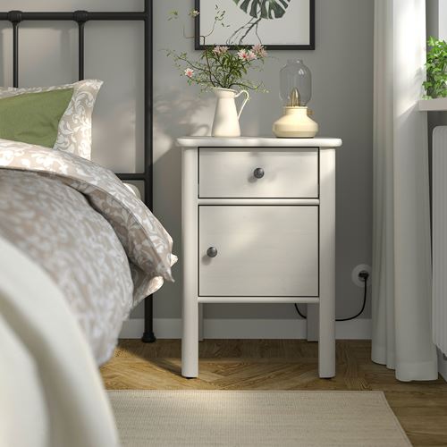 IKEA - STOREMOLLA, bedside table, light grey/beige, 50x50x72 cm