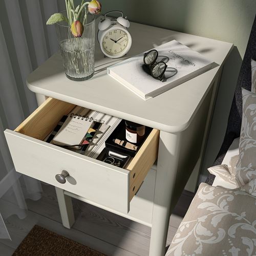 IKEA - STOREMOLLA, bedside table, light grey/beige, 50x50x72 cm