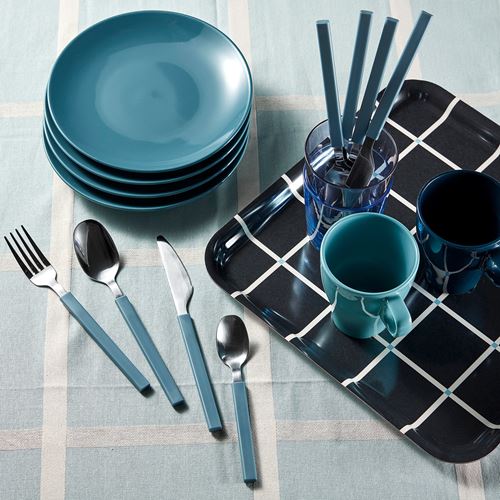 IKEA - TANGMARLA, 4 kişilik çatal bıçak takımı, koyu gri-mavi