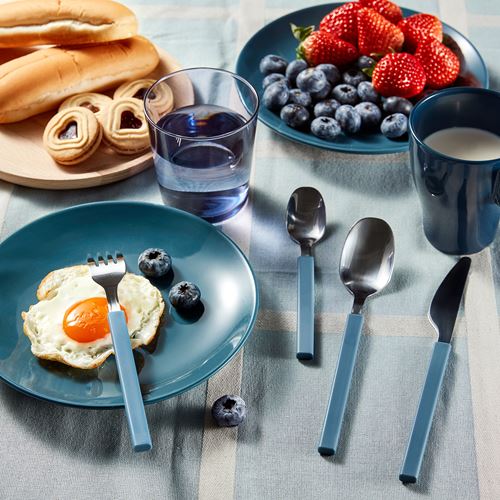 IKEA - TANGMARLA, 4 kişilik çatal bıçak takımı, koyu gri-mavi