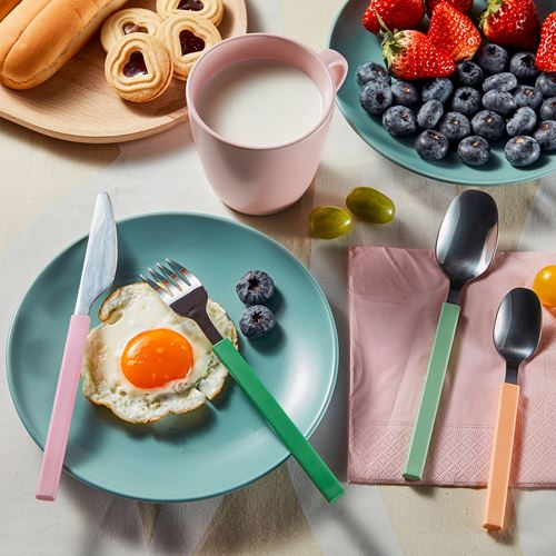 IKEA - TANGMARLA, 4 kişilik çatal bıçak takımı, çok renkli