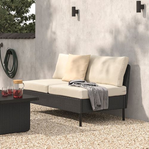 IKEA - VITTSKAR, 2-seat garden sofa, dark grey, 160 cm