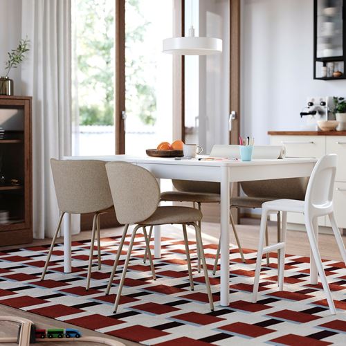 IKEA - TONSTAD/KRYLBO, yemek masası takımı, kırık beyaz-Tonerud koyu bej, 4 sandalyeli