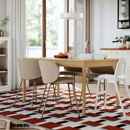 IKEA - TONSTAD/KRYLBO, yemek masası takımı, meşe kaplama-Tonerud koyu bej, 4 sandalyeli