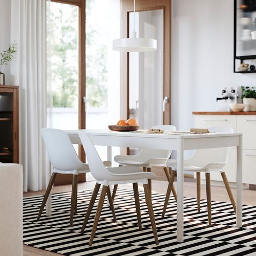 IKEA - TONSTAD/GRÖNSTA, mutfak masası takımı, kırık beyaz-kahverengi/beyaz, 4 sandalyeli