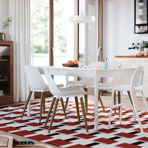 IKEA - TONSTAD/GRÖNSTA, yemek masası takımı, kırık beyaz-kahverengi/beyaz, 4 sandalyeli