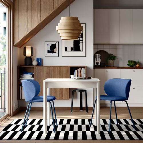 IKEA - TONSTAD/KRYLBO, mutfak masası takımı, kırık beyaz-Tonerud mavi, 2 sandalyeli