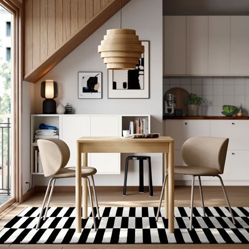 IKEA - TONSTAD/KRYLBO, mutfak masası takımı, meşe kaplama-Tonerud koyu bej, 2 sandalyeli