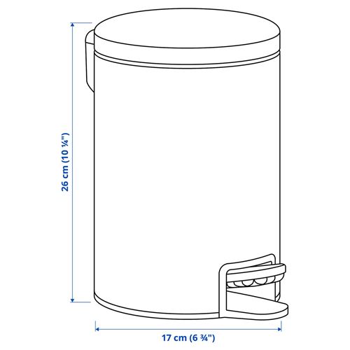 IKEA - GANSJÖN, çöp kutusu, siyah, 3 lt